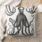 アンティークタコと触手ブラック クッション (ブランケット)