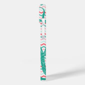 アンティークタコオンコーラルアクアシェブロン Case-Mate iPhoneケース (裏面 / 左)