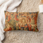 アンティークタペストリー風クッション ランバークッション (ブランケット)
