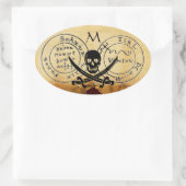アンティークタリスマン/パイレーツトレジャーマップ 楕円形シール (バッグ)