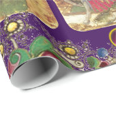 アンティークタロス、ドイツのコートのカード、紫の旗 ラッピングペーパー (ロールコーナー)