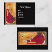 アンティークタロッツクイーンCUPS金ゴールドブラックモノグラム 名刺 (正面/裏面)