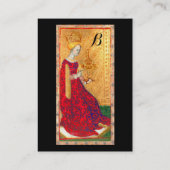 アンティークタロッツクイーンCUPS金ゴールドブラックモノグラム 名刺 (裏面)