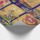 アンティークタロッツ、ドイツのコートのカード、青い旗 ラッピングペーパー (角)