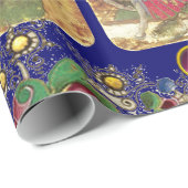 アンティークタロッツ、ドイツのコートのカード、青い旗 ラッピングペーパー (ロールコーナー)