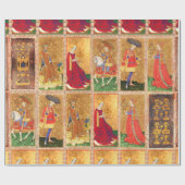 アンティークタロッツ/PAGE,騎士,キングとクイーン・オブ・カップ ラッピングペーパー (フラット)