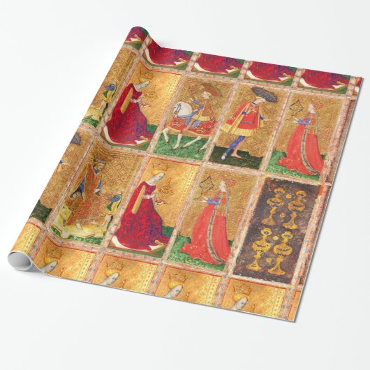アンティークタロッツ/PAGE,騎士,キングとクイーン・オブ・カップ ラッピングペーパー (アンロールド)