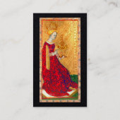 アンティークタロットクイーンオブカップブラック紙 名刺 (裏面)