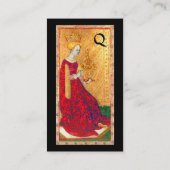 アンティークタロットクイーンズオブカップブラックモノグラム 名刺 (裏面)