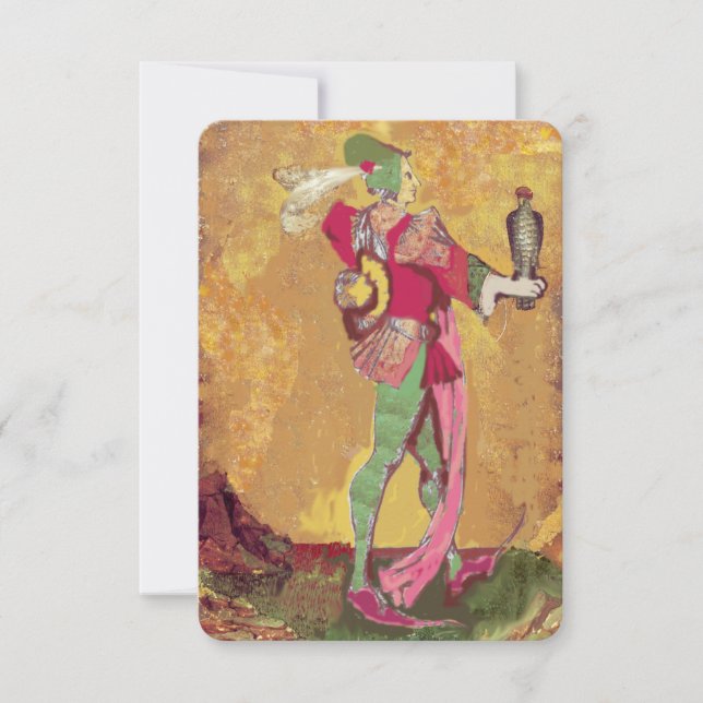 アンティークタロットドイツのコートカード/《鳥》ハヤブサのページ (正面)