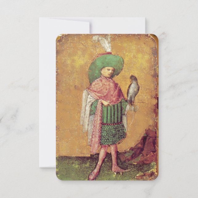 アンティークタロットドイツのコート・カード/《鳥》ハヤブサの大地主 (正面)