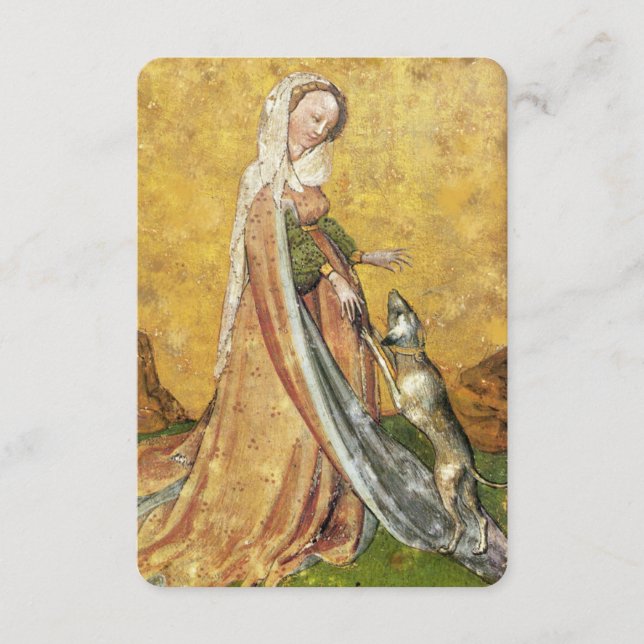 アンティークタロット/ドイツのコートのカード/犬の女性 (正面)