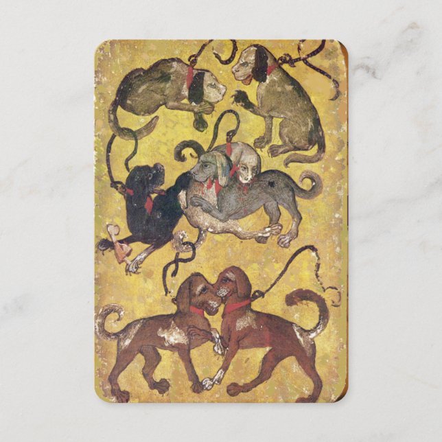 アンティークタロット/ドイツのコートのカード/犬の7 (正面)