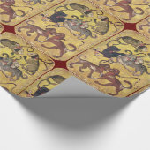 アンティークタロット/ドイツのコートのカード/犬の7 ラッピングペーパー (角)