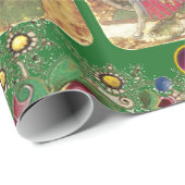 アンティークタロット、ドイツのコートのカード、緑の旗 ラッピングペーパー (ロールコーナー)