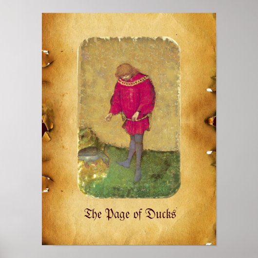 アンティークタロット/ドイツのコート・カード/ダックスのページ ポスター (正面)