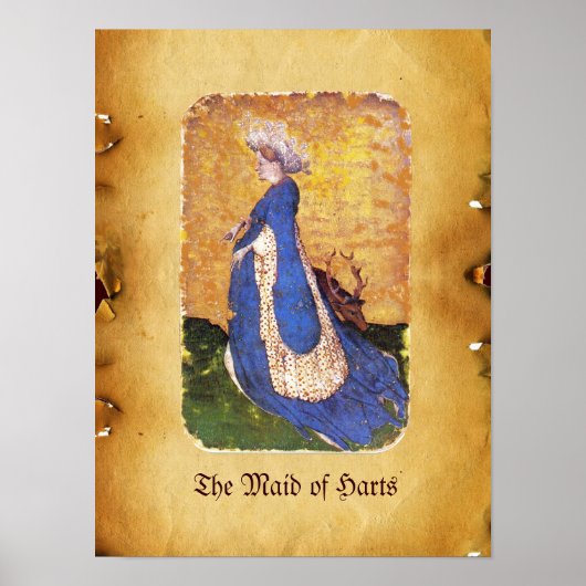 アンティークタロット/ドイツのコート・カード/ハートのメイド ポスター (正面)