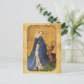 アンティークタロット/ドイツのコート・カード/ハートの女性 ポストカード (スタンド正面)