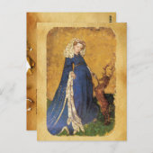 アンティークタロット/ドイツのコート・カード/ハートの女性 ポストカード (正面/裏面)
