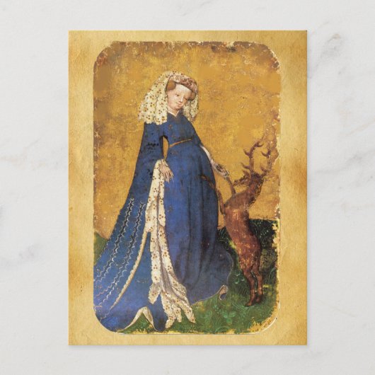 アンティークタロット/ドイツのコート・カード/ハートの女性 ポストカード (正面)