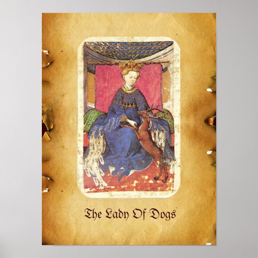 アンティークタロット/ドイツのコート・カード/ハートの女王 ポスター (正面)