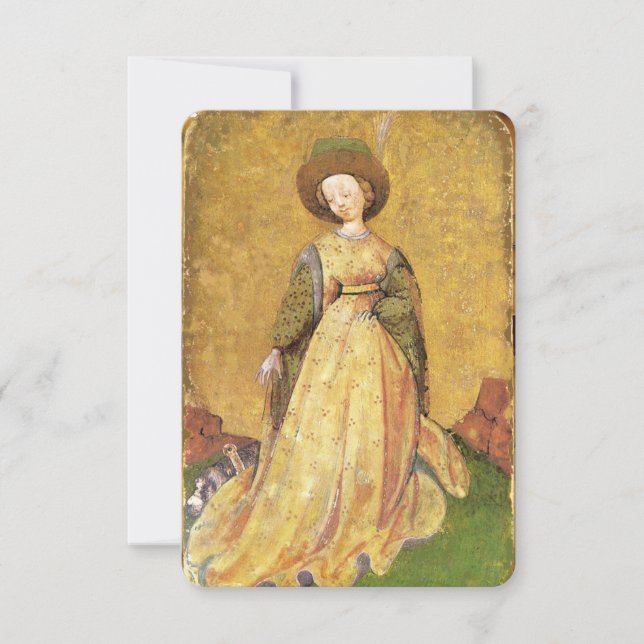 アンティークタロット/ドイツのコート・カード/犬のメイド (正面)