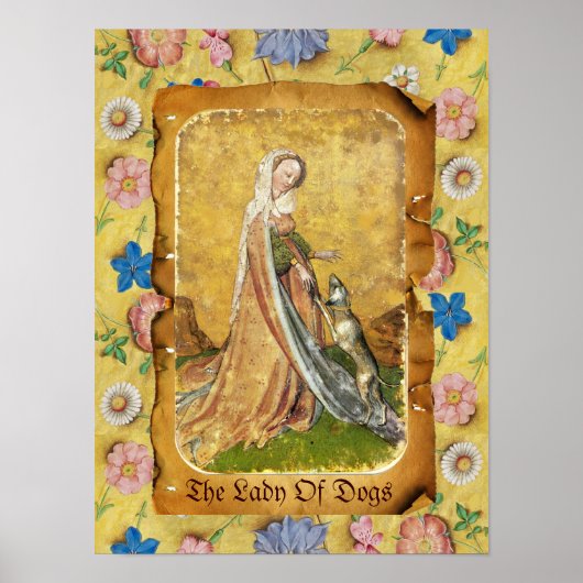 アンティークタロット/ドイツのコート・カード/犬の女性 ポスター (正面)