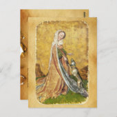 アンティークタロット/ドイツのコート・カード/犬の女性 ポストカード (正面/裏面)