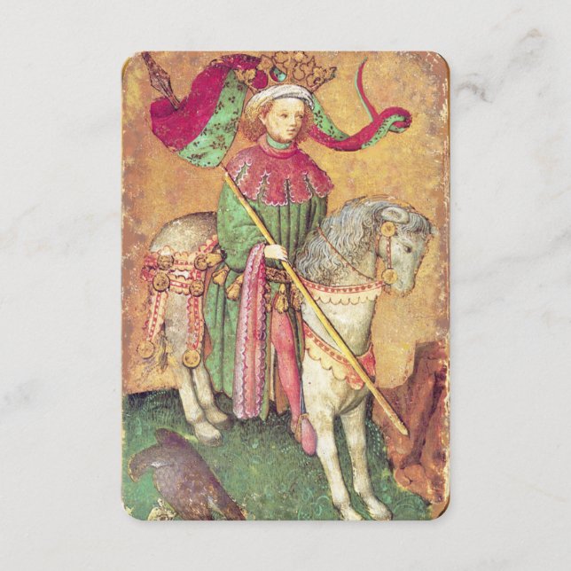 アンティークタロット/ドイツのコート・カード/《鳥》ハヤブサの王 (正面)