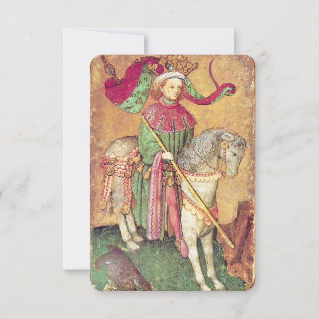 アンティークタロット/ドイツのコート・カード/《鳥》ハヤブサの王 (正面)