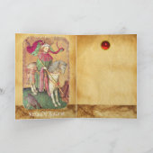 アンティークタロット/ドイツのコート・カード/《鳥》ハヤブサの王 シーズンカード (内部)