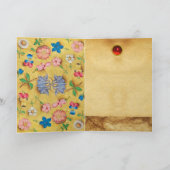 アンティークタロット/ドイツのコート・カード/《鳥》ハヤブサの王 シーズンカード (内部)