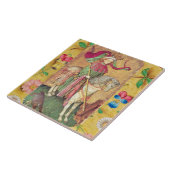 アンティークタロット/ドイツのコート・カード/《鳥》ハヤブサの王 タイル (側面)