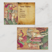 アンティークタロット/ドイツのコート・カード/《鳥》ハヤブサの王 名刺 (正面/裏面)