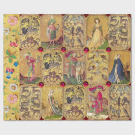 アンティークタロット/ドイツのコート・カード/《鳥》ハヤブサ/Deers ラッピングペーパー