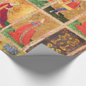 アンティークタロット/ナイト,キング,ページ,カップの女王 ラッピングペーパー (角)