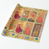 アンティークタロット/ナイト,キング,ページ,カップの女王 ラッピングペーパー (アンロールド)