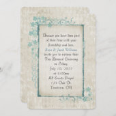 アンティークターコイズフローラ枠 招待状 (正面/裏面)