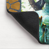 アンティークターコイズブッダ金ゴールドモザイク写真平和 マウスパッド (コーナー)