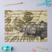 アンティークダイビングヘルメット及び海藻のデコパージュ 薄葉紙 (クラフト)