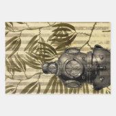 アンティークダイビングヘルメット及び海藻 ラッピングペーパーシート (正面2)