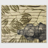 アンティークダイビングヘルメット及び海藻 ラッピングペーパー (フラット)