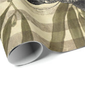 アンティークダイビングヘルメット及び海藻 ラッピングペーパー (ロールコーナー)