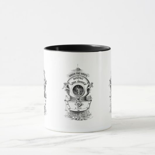 アンティークダイビングヘルメット航海のヴィンテージ マグカップ (中央)