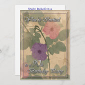 アンティークダスティバラ90誕生日 招待状 (正面/裏面)