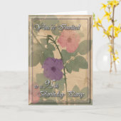 アンティークダスティバラ95th誕生日 カード (黄色い花)