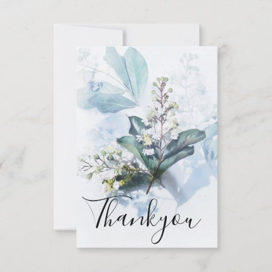 アンティークダスティブルーフローラ サンキューカード (正面)