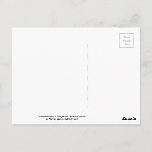 アンティークダブリンの戸口はがき、Merrion Square ポストカード (裏面)