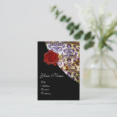 アンティークダマスク赤ワックスシールモノグラムパープル 名刺 (スタンド正面)