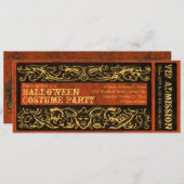 アンティークチケットハロウィーン衣装パーティーヴィンテージ 招待状 (正面/裏面)